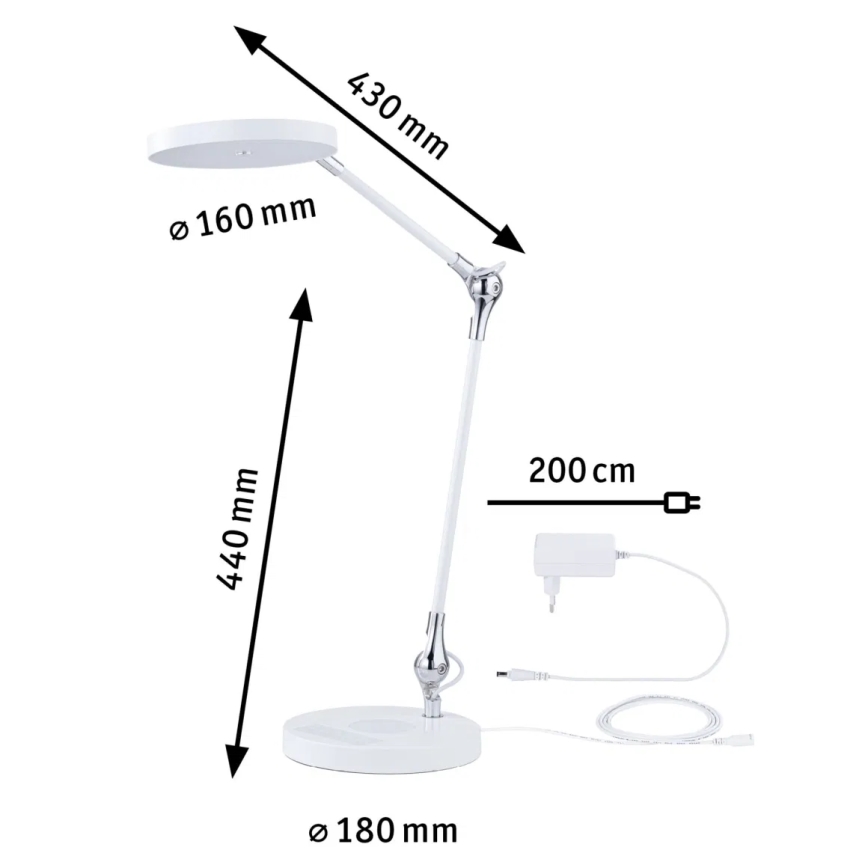 Paulmann 78011 - LED/11W Димируема сензорна настолна лампа NUMIS 230V 2700/4000/6500K бял