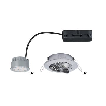 Paulmann 92821 - К-кт 3x LED/7W IP23 Димируема лампа за окачен таван на баня COIN 230V