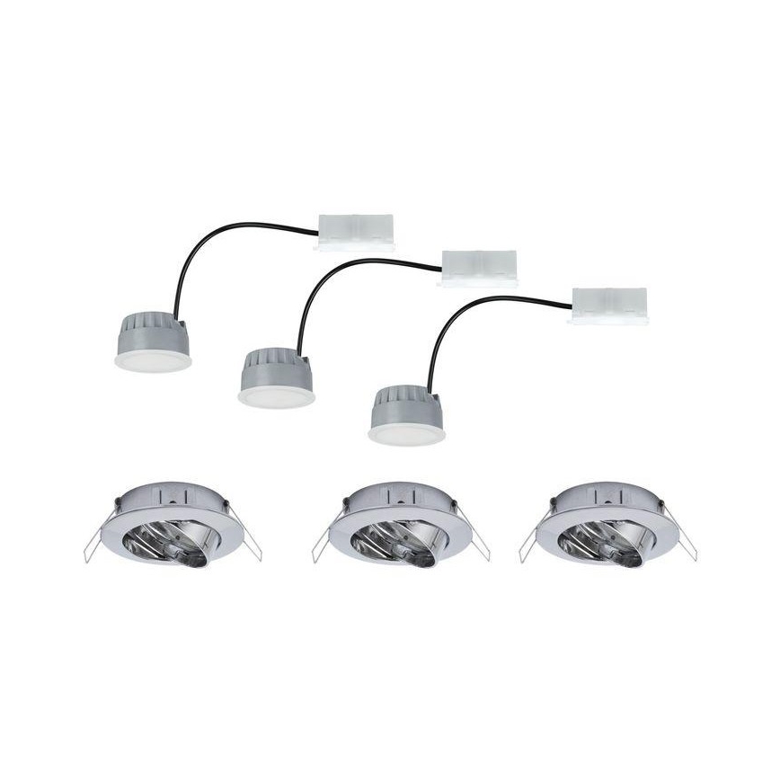 Paulmann 93966 - К-кт 3 бр. LED/7W IP23 Димируеми лунички за баня COIN 230V