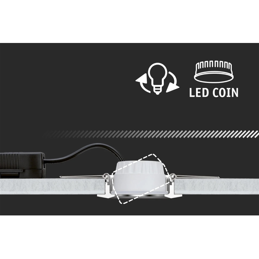 Paulmann 94292 - LED/4W IP23 Лампа за вграждане в баня COIN 230V