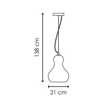 Пендел BELLO 1xE27/40W/230V Ø 21 см хром