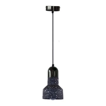 Пендел TERRAZZO 1xE27/60W/230V Ø 12 см черен