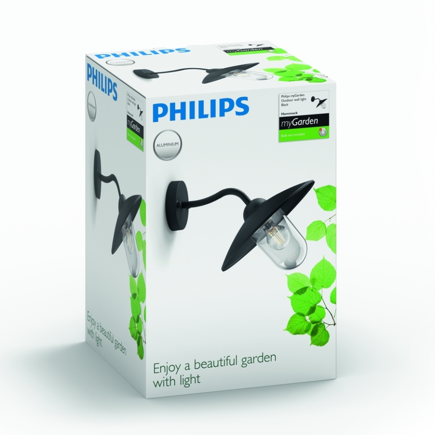 Philips 01643/30/PN - Външна стенна лампа HAMMOCK 1xE27/60W/230V IP44
