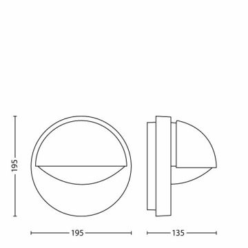 Philips - Екстериорен аплик 1xE27/12W/230V IP44