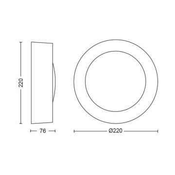 LED RGBW Димируем екстериорен аплик Hue DAYLO LED/15W/230V 2000-6500K IP44