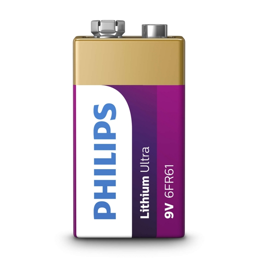 Philips 6FR61LB1A/10 - Литиева батерия 6LR61 LITHIUM ULTRA 9V 600mAh