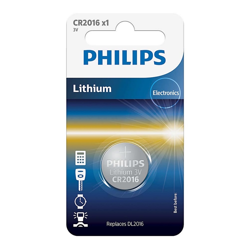 Philips CR2016/01B - Литиева батерия плоска CR2016 MINICELLS 3V 90mAh