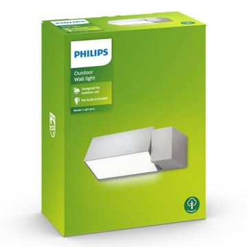 Philips - Екстериорен аплик BORDER 1xE27/23W/230V IP44 сив