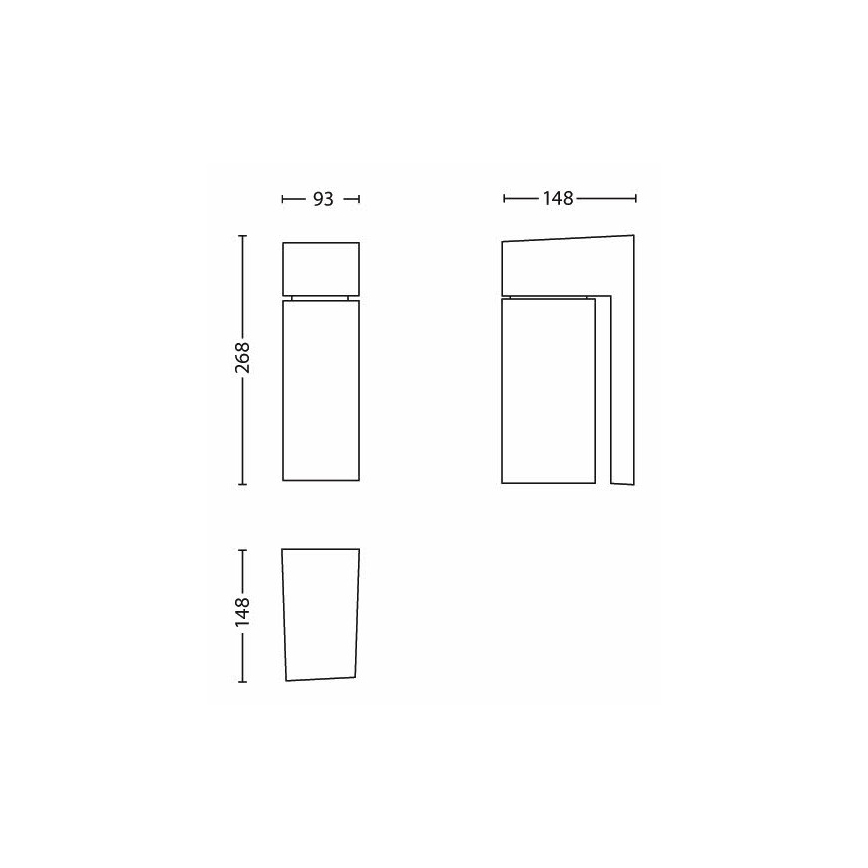 Philips - Екстериорен аплик BORDER 1xE27/23W/230V IP44 сив