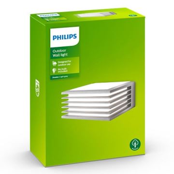 Philips - Екстериорен аплик SHADES 1xE27/15W/230V IP44 сив