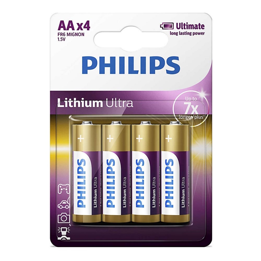 Philips FR6LB4A/10 - 4 бр. Литиева батерия AA LITHIUM ULTRA 1,5V 2400mAh
