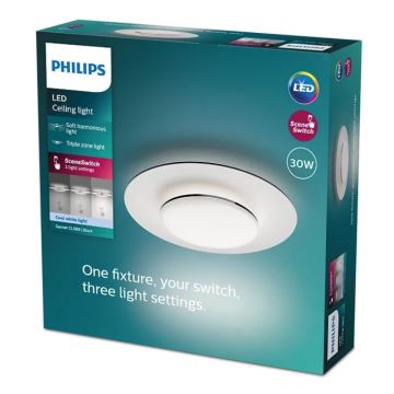 Philips- LED Димируем плафон SCENE SWITCH LED/30W/230V 4000K черен