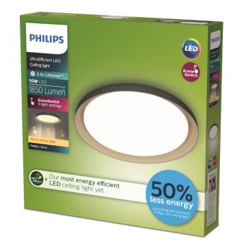 Philips - LED Димируем плафон PEBBLO SCENE SWITCH LED/10W/230V 2700K черен