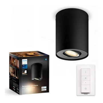 Philips - LED Димируем спот Hue PILLAR 1xGU10/4,2W/230V 2200-6500K + дистанционно управление черен