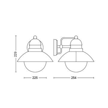 Philips - LED Екстериорен аплик с крушка със сензор за здрач DAMASCUS 1xE27/9W/230V IP44