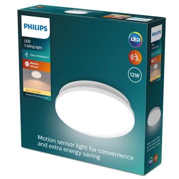 Philips - LED Плафон със сензор ACUNA LED/12W/230V 2700K