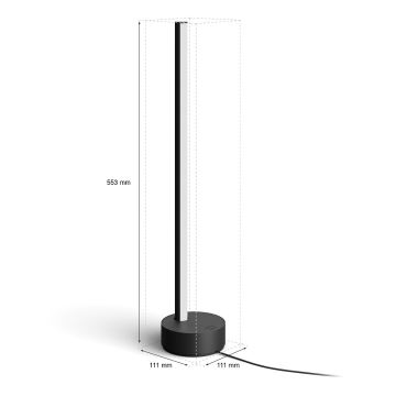 Philips - LED RGB Димируема настолна лампа Hue SIGNE LED/12W/230V 2000-6500K черна