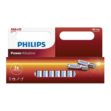 Philips LR03P12W/10 - 12 бр. Алкална батерия AAA POWER ALKALINE 1,5V 1150mAh