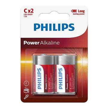 Philips LR14P2B/10 - 2 бр. Алкална батерия C POWER ALKALINE 1,5V 7200mAh