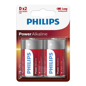 Philips LR20P2B/10 - 2 бр. Алкална батерия D POWER ALKALINE 1,5V 14500mAh