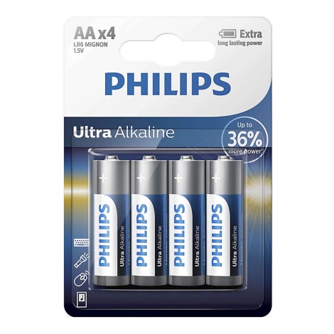 Philips LR6E4B/10 - 4 бр. Алкална батерия AA ULTRA ALKALINE 1,5V 2800mAh