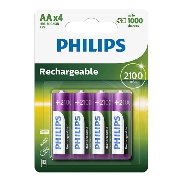 Philips R6B4A210/10 - 4 бр. акумулаторна батерия AA MULTILIFE NiMH/1,2V/2100 mAh