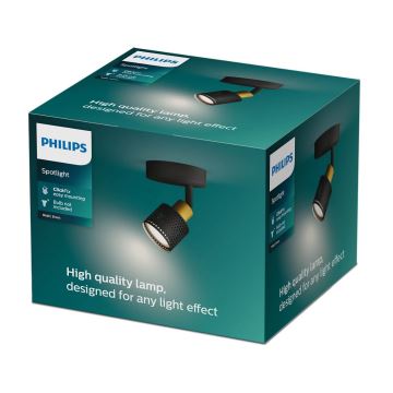 Philips - Спот NIALL 1xGU10/5W/230V черен/месинг