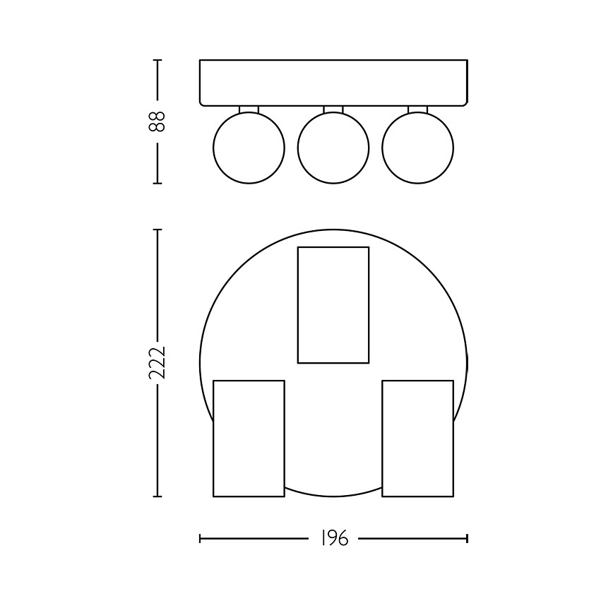 Philips - Спот за баня IDRIS 3xGU10/5W/230V IP44 черен