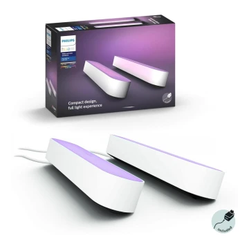 Philips – К-кт 2бр. LED RGB Димируема настолна лампа Hue PLAY DUAL PACK White And Colour Ambiance LED/6W/230V бяла