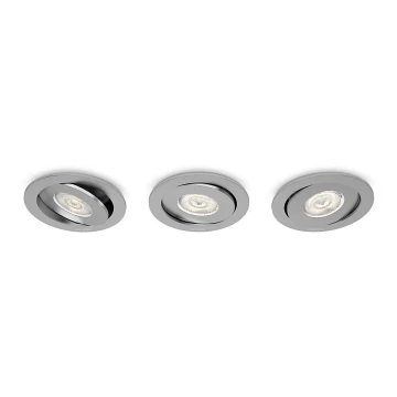 Philips - К-кт 3x LED Димируема лампа за вграждане/4,5W/230V