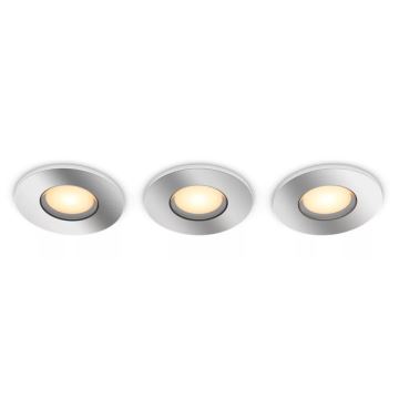 Philips - К-кт 3x LED Димируема лампа за вграждане в баня Hue ADORE BATHROOM 1xGU10/4,2W/230V 2200-6500K IP44