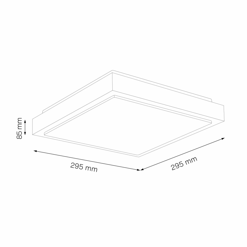 Плафон KAZIMIERZ 2xE27/20W/230V 29,5x29,5 cm черен