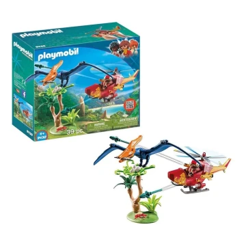 Playmobil - Детски конструктор helicopter with Pterodactyl 39 бр.