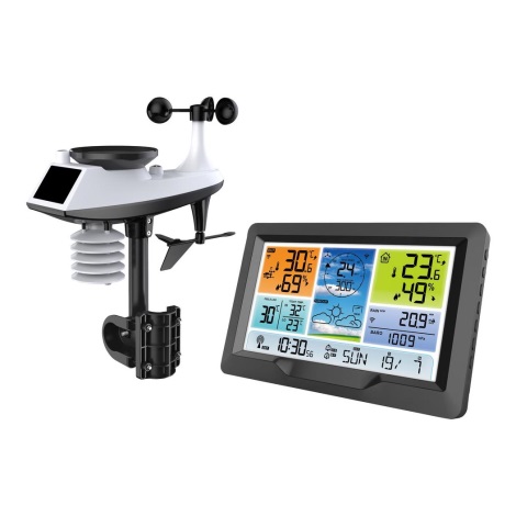 Професионална метеорологична станция с цветен LCD дисплей и будилник 3xAA