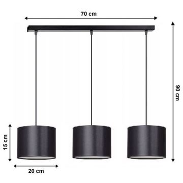 Полилей на верижка TUZ 3xE27/60W/230V