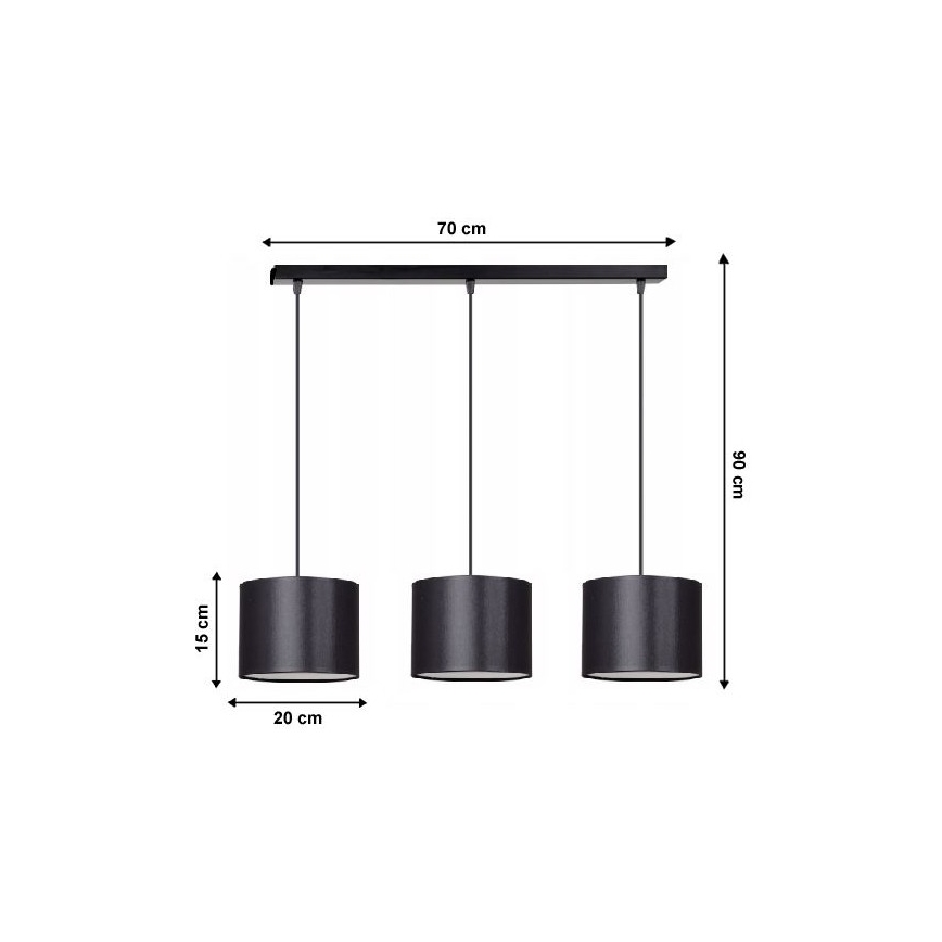 Полилей на верижка TUZ 3xE27/60W/230V