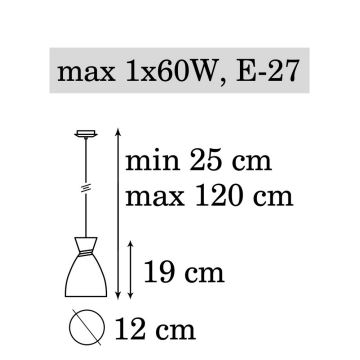 Полилей на въже NAOMI 1xE27/60W/230V