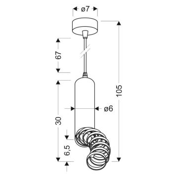 Полилей на въже TUBA 1xGU10/50W/230V бяла