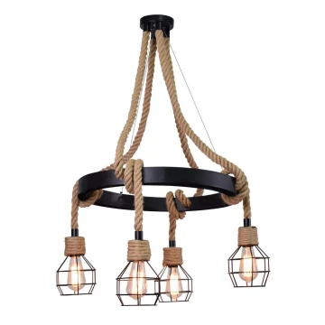 Полилей висящ на кабел ROPE ALEGRA 4xE27/10W/230V