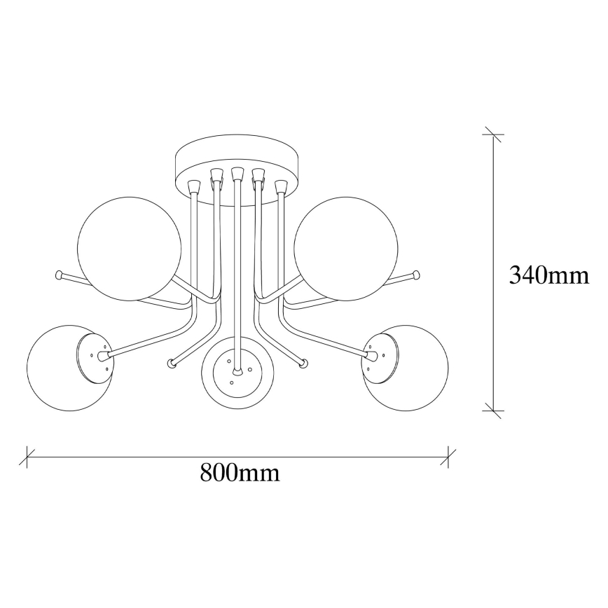 Полилей за повърхностен монтаж DAISY 5xE27/40W/230V