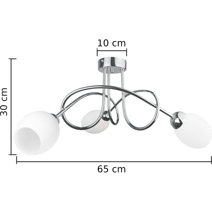 Полилей за повърхностен монтаж TWIST WHITE 3xE14/40W/230V