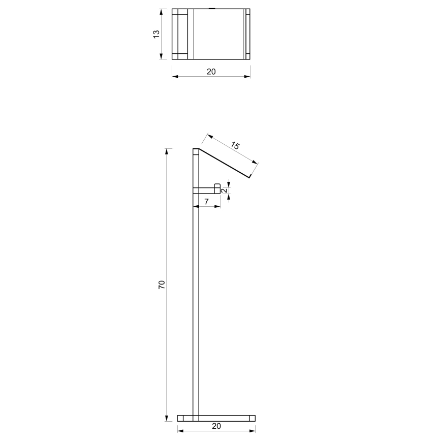 Поставка за тоалетна хартия 71x20 см черна