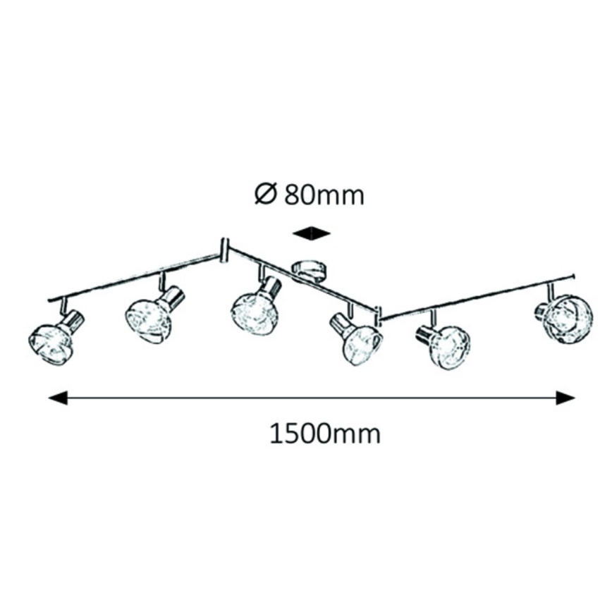 Rabalux 5553 - Точково осветително тяло HOLLY 6xE14/40W/230V златна