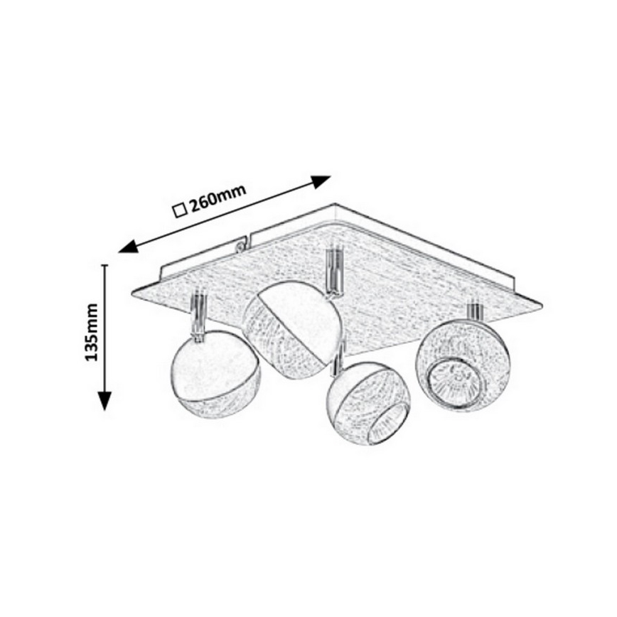 Rabalux - Спот 4xGU10/35W/230V