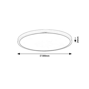 Rabalux - LED Плафониера LED/24W/230V 4000K Ø 30 см черен