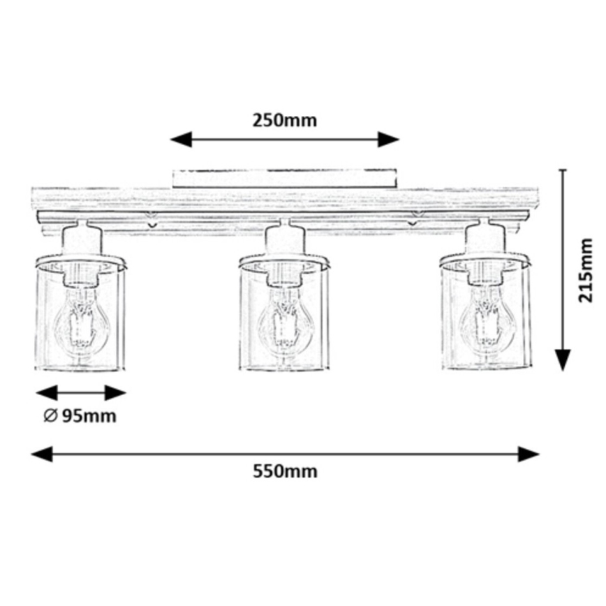 Rabalux - Полилей за повърхностен монтаж 3xE27/230V