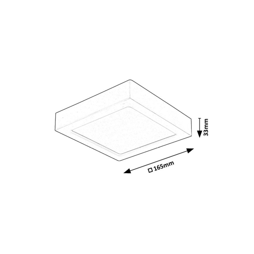 Rabalux - LED Плафониера LED/15W/230V 4000K 16x16 см черен