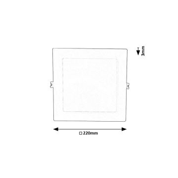 Rabalux - LED Лампа за окачен таван LED/18W/230V 22x22 см бял