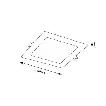 Rabalux - LED Лампа за окачен таван LED/12W/230V 17x17 см черен