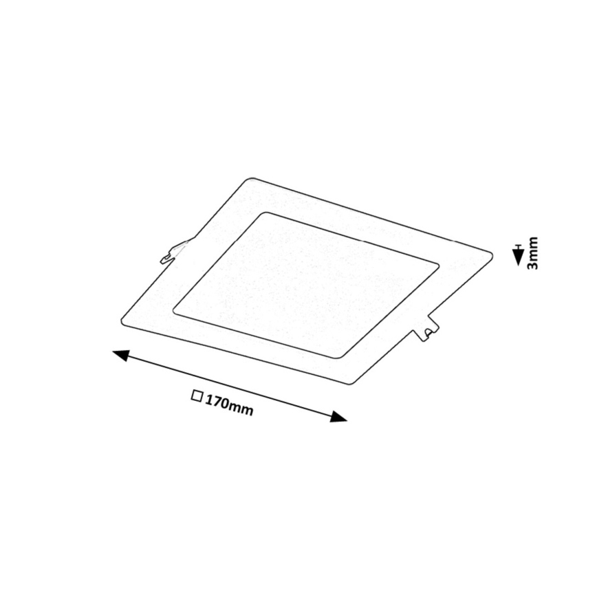 Rabalux - LED Лампа за окачен таван LED/12W/230V 17x17 см черен